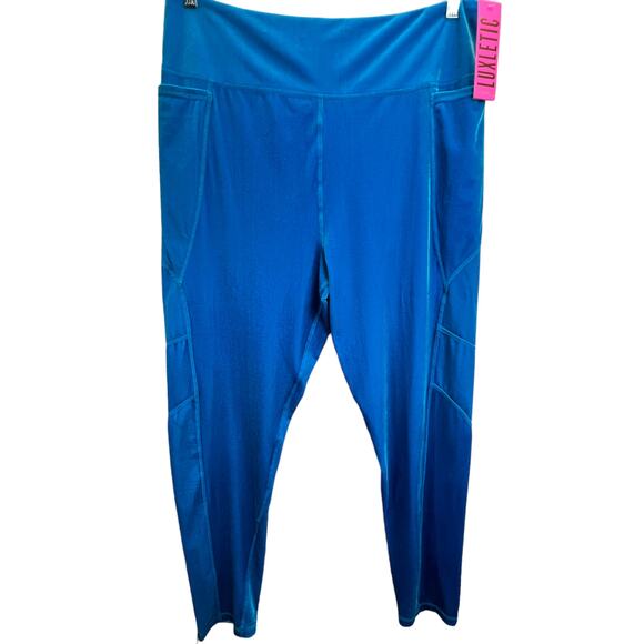 Lilly Pulitzer Weekender Velvet Leggings Blue Size XXL High-Rise Crop UPF 50+ - Picture 6 of 10